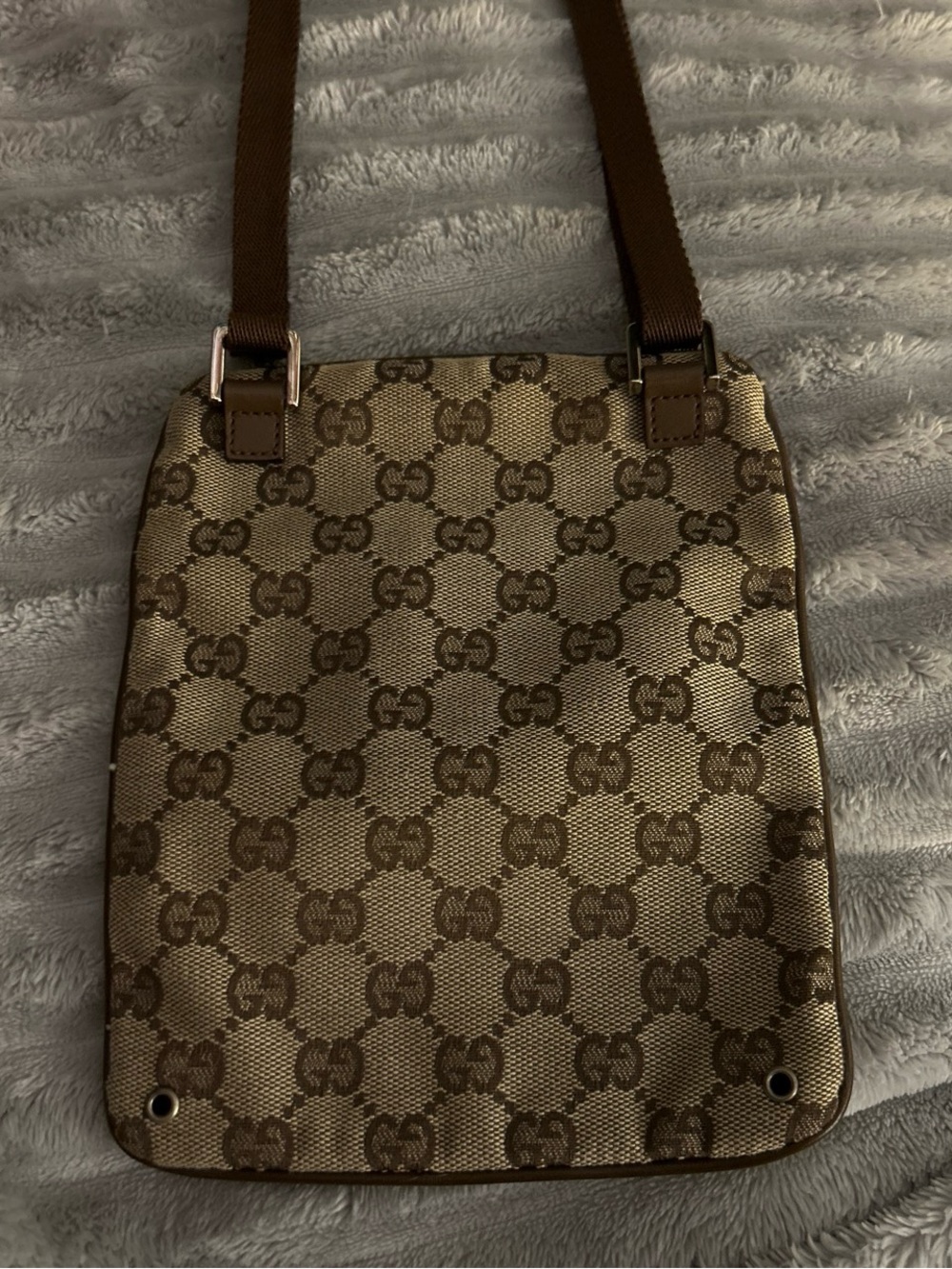 $400 retail Gucci Beige & Brown GG Canvas Crossbody Bag - Picture 6 of 8
